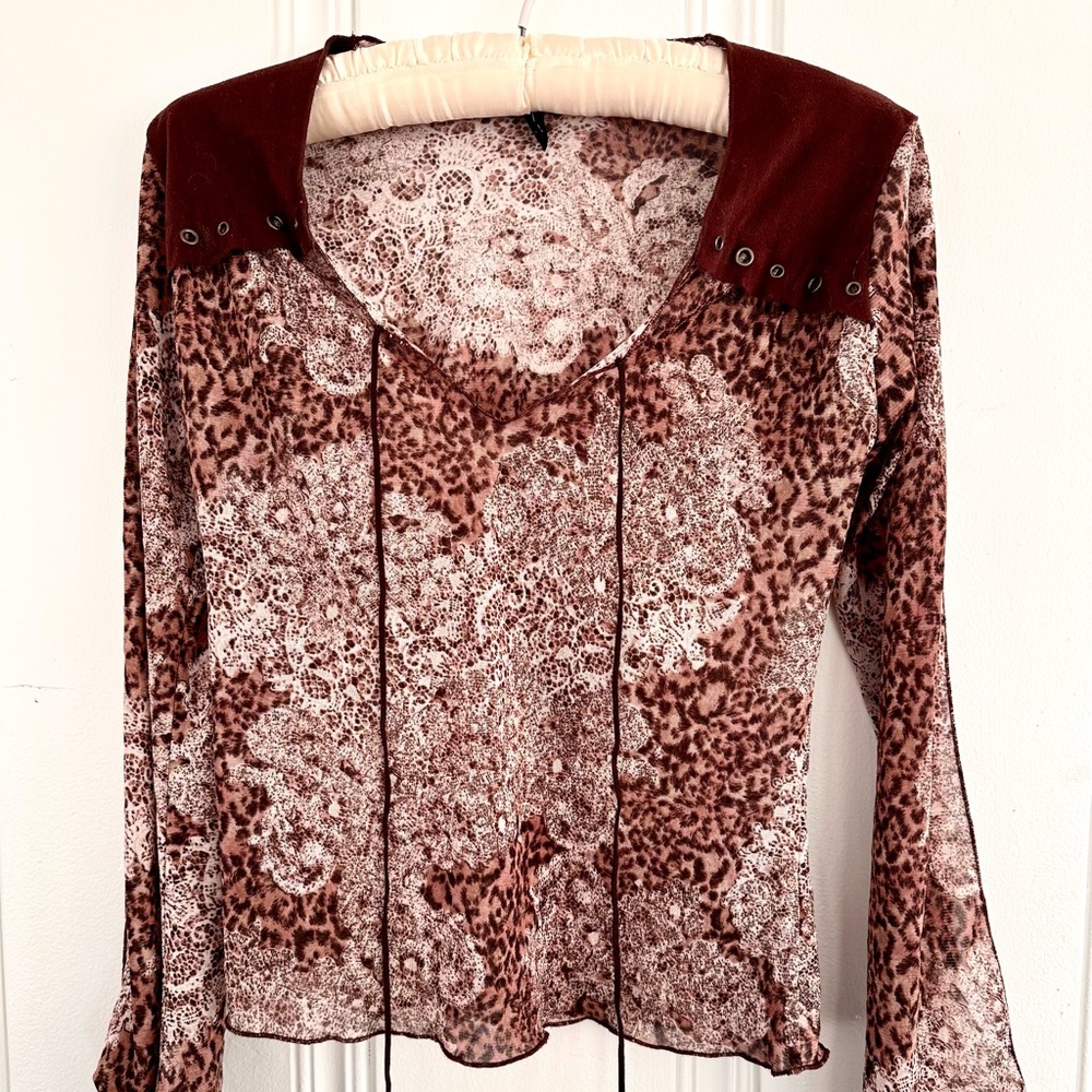Vintage Y2K Zio Abstract Animal Print Top